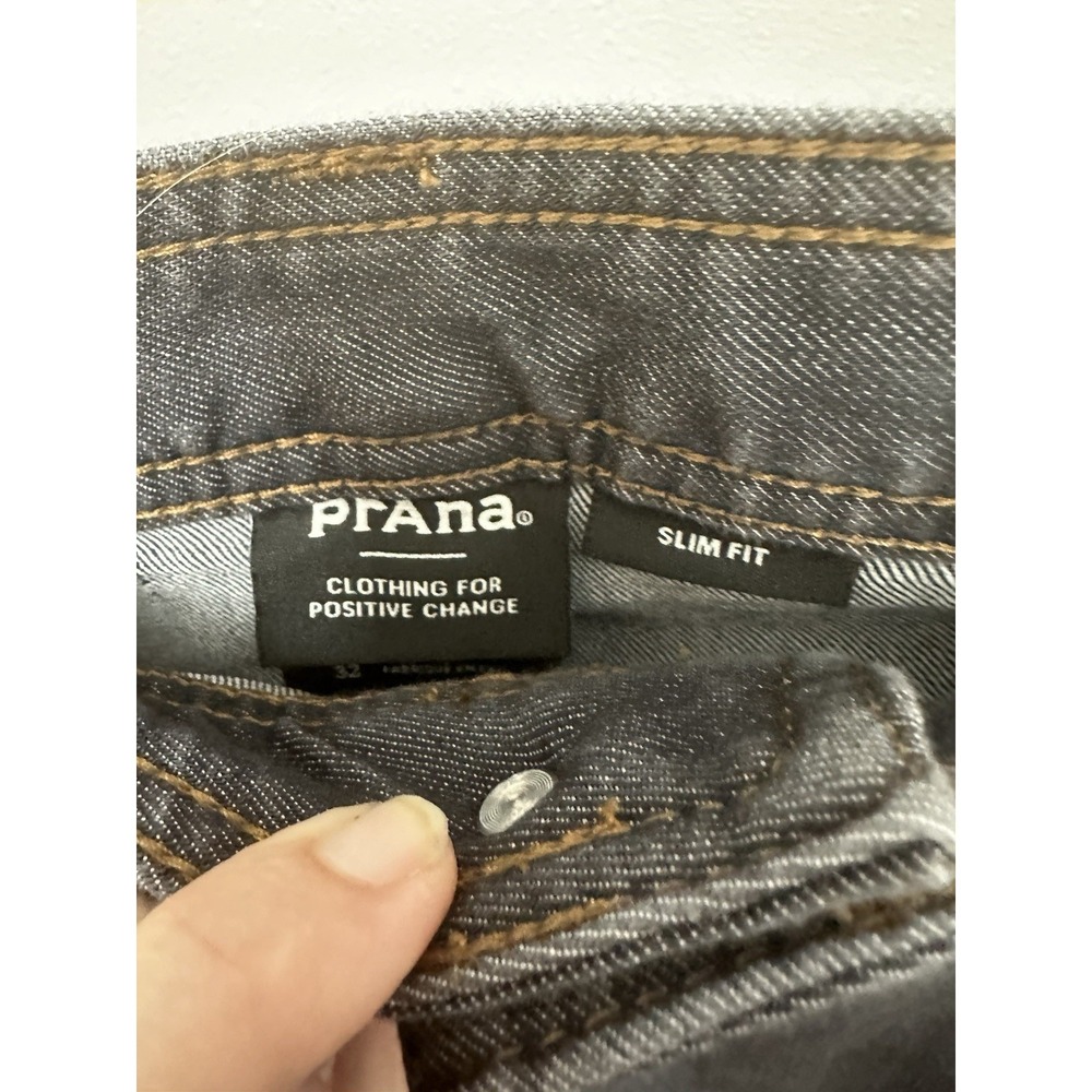 PrAna Pants Mens 35x32 Blue Slim Fit Organic Cotton Stretch Casual Jeans Outdoor - Picture 4 of 7